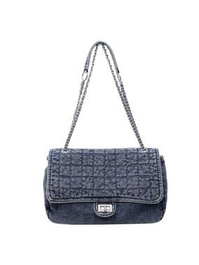 Quilted Denim Shoulder Bag Crossbody Purse